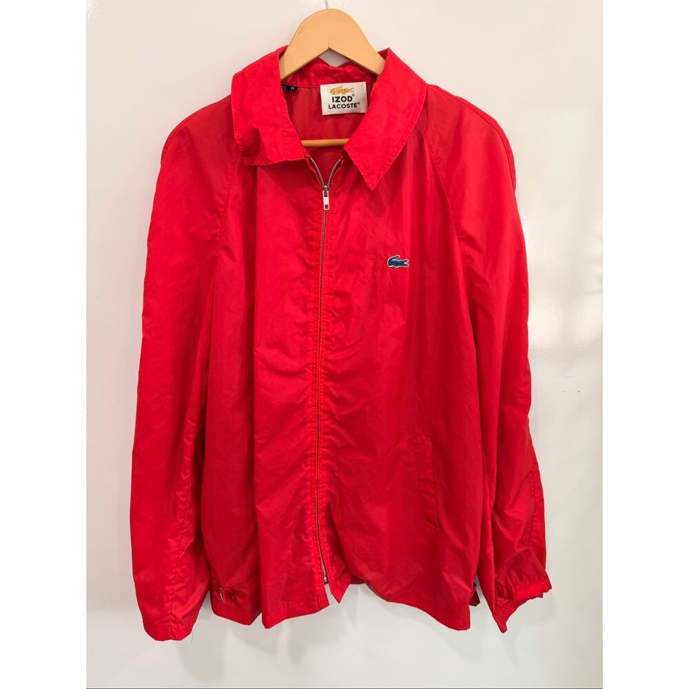Vintage Izod Lacoste Red Windbreaker Jacket XL